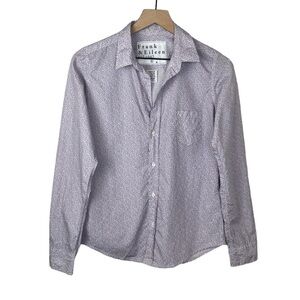 Frank & Eileen Barry Floral Print Long Sleeve Button Front Short